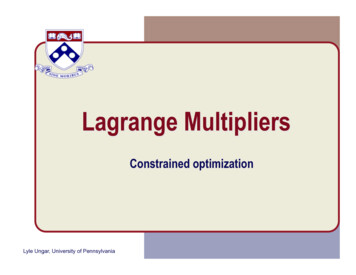 Lagrange Multipliers - Penn Engineering
