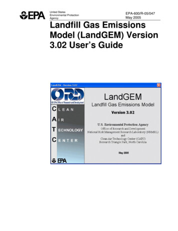 United States Agency Landfill Gas Emissions Model (LandGEM) Version 3 .