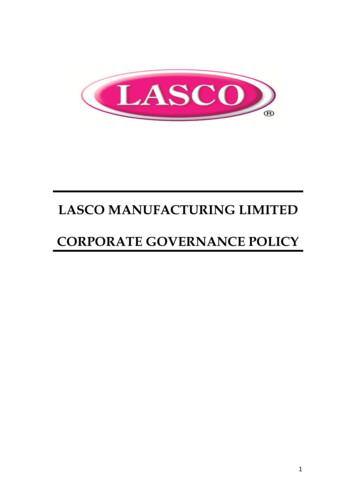 LASCO Manufacturing Limited Corporate Governance Policy