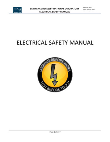 Electrical Safety Manual - Lawrence Berkeley National .