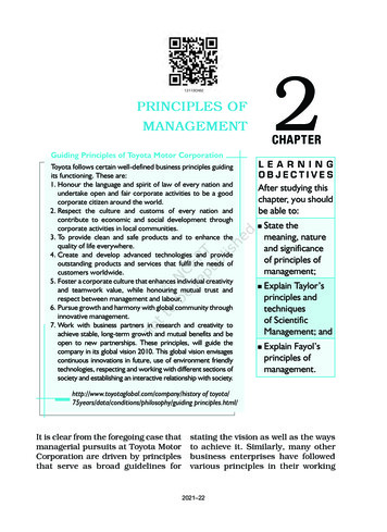 PRINCIPLES OF MANAGEMENT CHAPTER