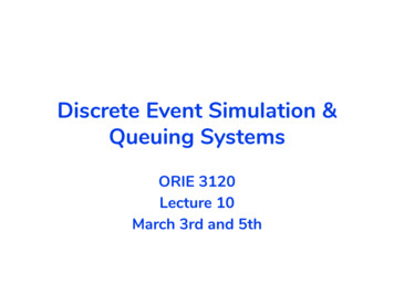 Queuing Systems Discrete Event Simulation - Cornell University