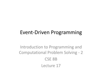 Event-Driven Programming - Computer Science