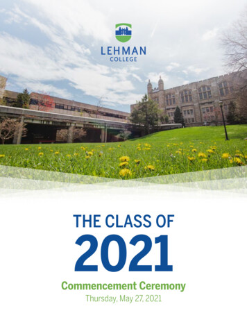 THE CLASS OF 2021 - Lehman College