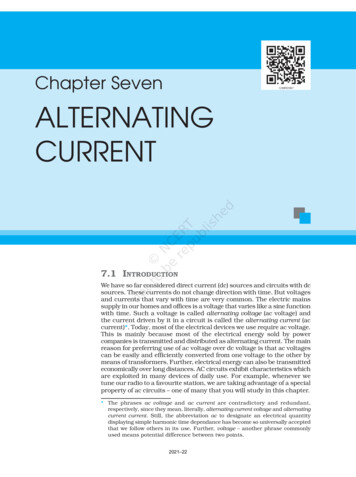 Chapter Seven ALTERNATING CURRENT - NCERT
