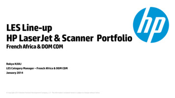 LES Line-up HP LaserJet & Scanner Portfolio