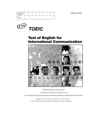 Updated TC - New TOEIC Sample Test - ETS Home