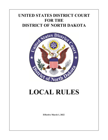 LOCAL RULES - United States District Court