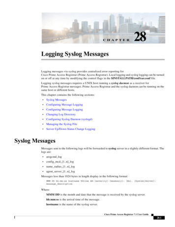 Logging Syslog Messages - Cisco