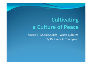 Grade 6 Social Studies World Cultures By Dr. Laura A. 