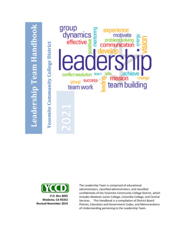 Leadership Team Handbook - Yosemite