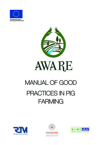 MANUAL OF GOOD PRACTICES IN PIG FARMING