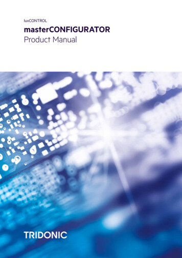 LuxCONTROL MasterCONFIGURATOR Product Manual