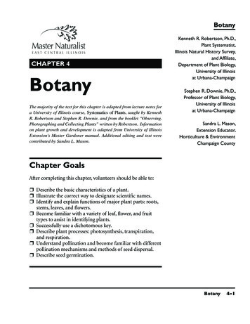 CHAPTER 4 Botany At Urbana-Champaign Stephen R. Downie, 