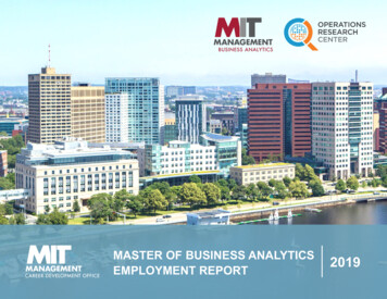 Master Of Business Analytics Employment Report