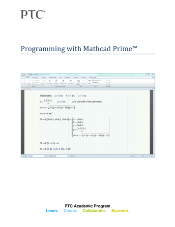 Programming With Mathcad Prime - PTC