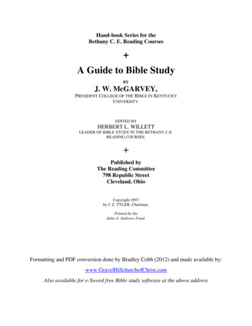A Guide To Bible Study - Gravel Hill Church Of Christ