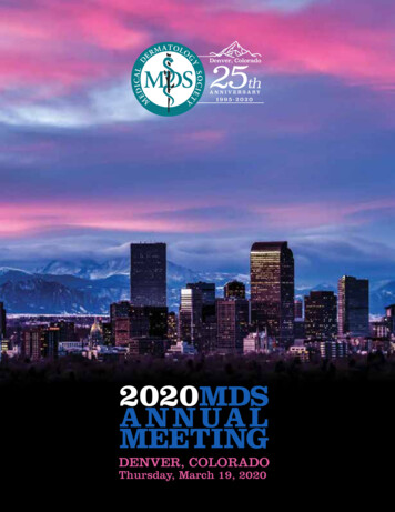 2020MDS ANNUAL MEETING