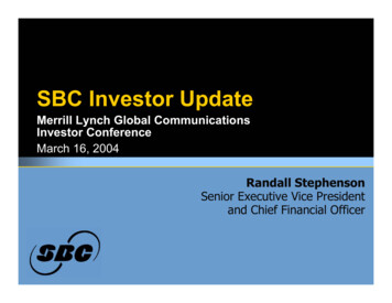 SBC Investor Update - AT&T Official Site