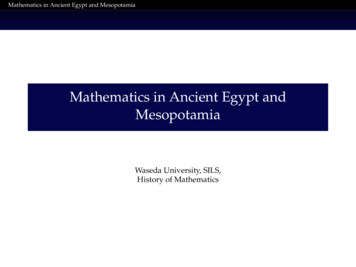Mathematics In Ancient Egypt And Mesopotamia