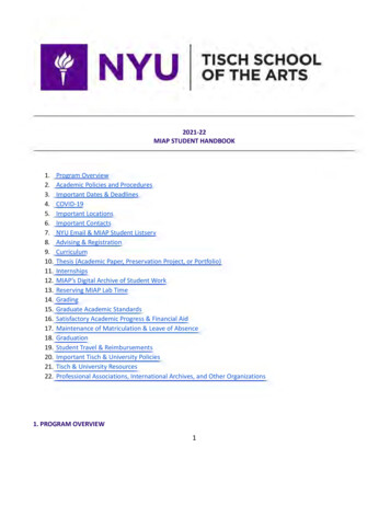 YU TISCH SCHOOL OFTHE,ARTS - Miap.hosting.nyu.edu