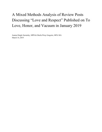 A Mixed Methods Analysis Of Review Posts Discussing “Love .