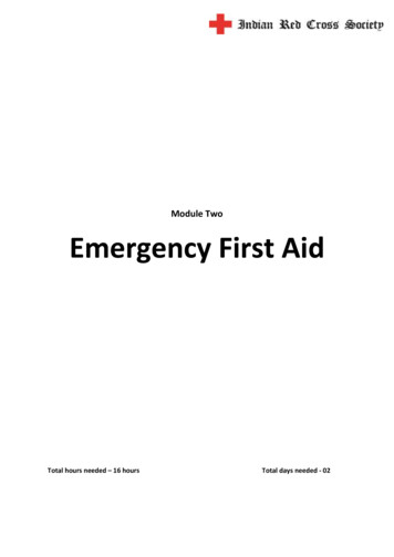 Module Two Emergency First Aid - Indian Red Cross Society