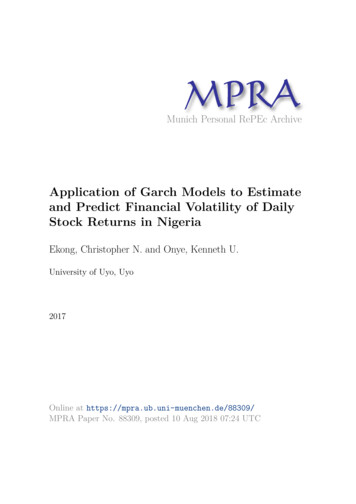 Application Of Garch Models To Estimate And Predict .