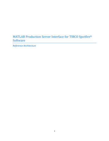 MATLAB Production Server Interface For TIBCO Spotfire Software .