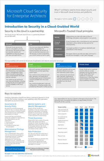 Microsoft Cloud Security For Enterprise Architects