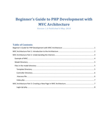 Beginners Guide For Php Development With MVC 