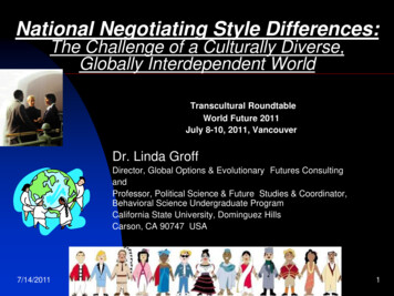National Negotiating Style Differences: The Challenge Of A .