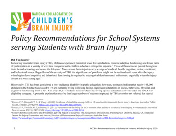Policy Recommendations For School Systems Serving Students With Brain .