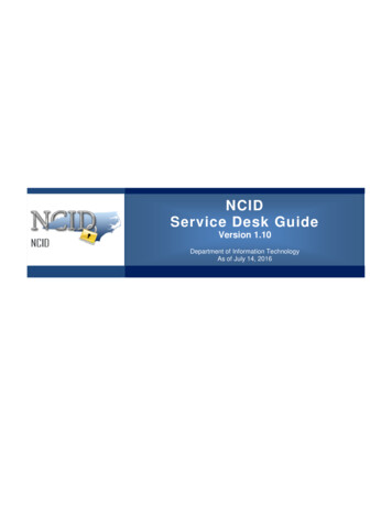 NCID Service Desk Guide