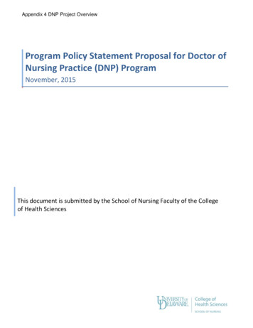 Program Policy Statement Proposal For Doctor Of Nursing Practice (DNP .