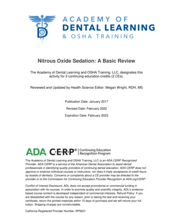 Nitrous Oxide Sedation: A Basic Review