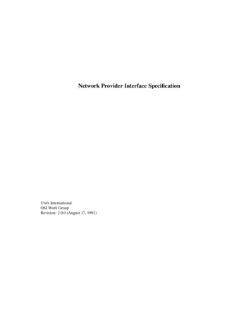 Network Provider Interface Speciﬁcation - OpenSS7
