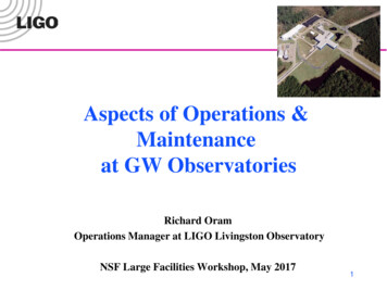 Aspects Of Operations & Maintenance At GW Observatories