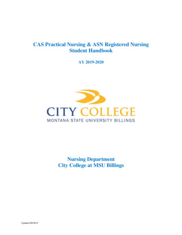 CAS Practical Nursing & ASN Registered Nursing Student . - MSU Billings