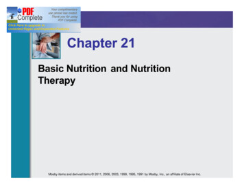 Basic Nutrition And Nutrition Therapy