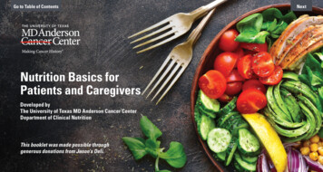 Nutrition Basics For Patients And Caregivers