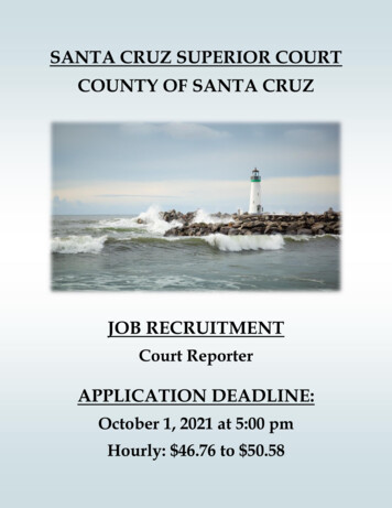 SANTA CRUZ SUPERIOR COURT COUNTY OF SANTA CRUZ - California