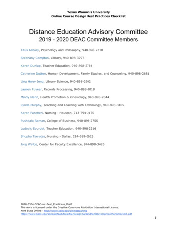 Distance Education Advisory Committee - TWU Home