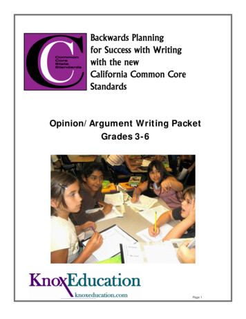 Opinion/Argument Writing Packet Grades 3-6