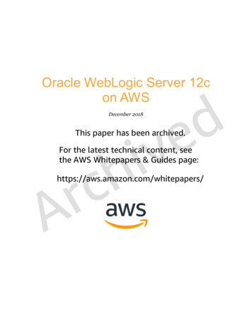 ARCHIVED: Oracle WebLogic Server 12c On AWS