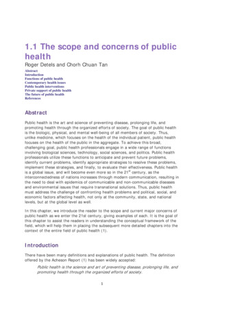 1.1 The Scope And Concerns Of Public Health