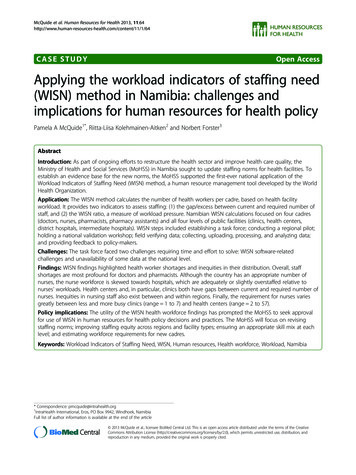 CASE STUDY Open Access Applying The Workload Indicators Of Staffing .