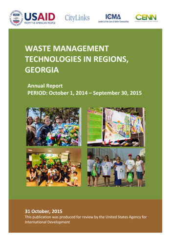 Waste Management Technologies In Regions, Georgia