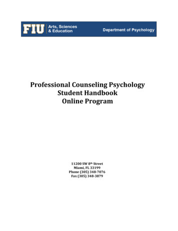 Professional Counseling Psychology Student Handbook
