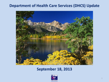 Department Of Health Care Services Update